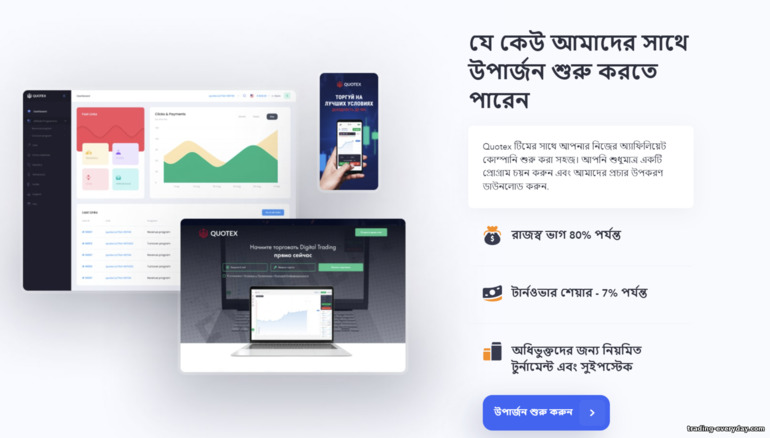 Quotex Partner প্রোগ্রাম অফার এবং পেআউট