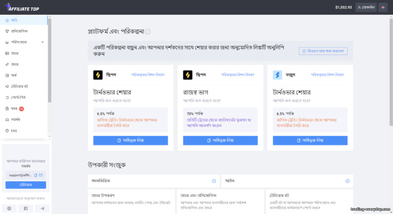 Affiliate Top অ্যাফিলিয়েট প্রোগ্রামের সাথে কাজ করা