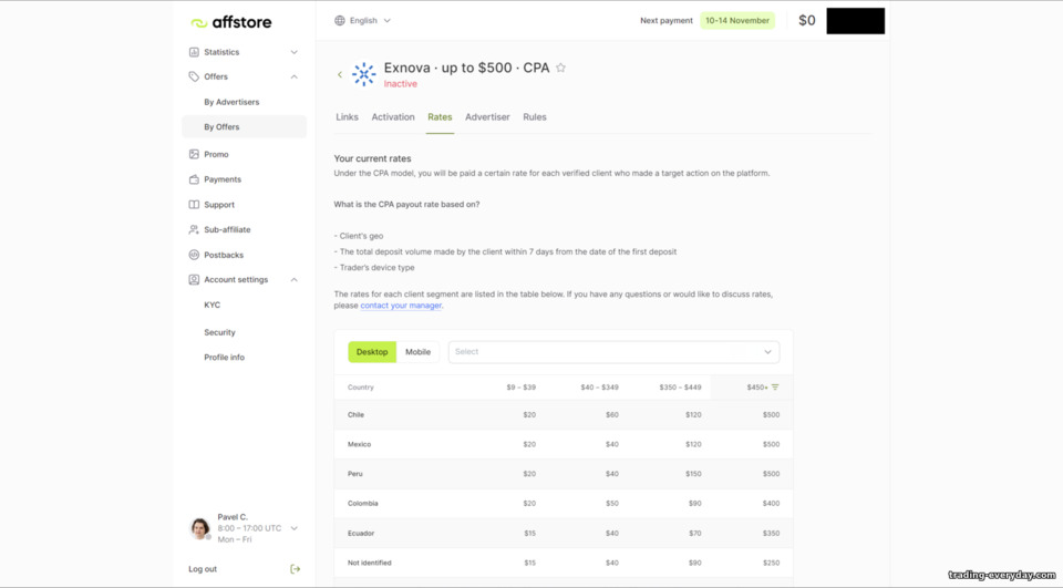 Affstore অ্যাফিলিয়েট প্রোগ্রামে Exnova CPA অফার Affstore অ্যাফিলিয়েট প্রোগ্রামে Exnova CPA অফার