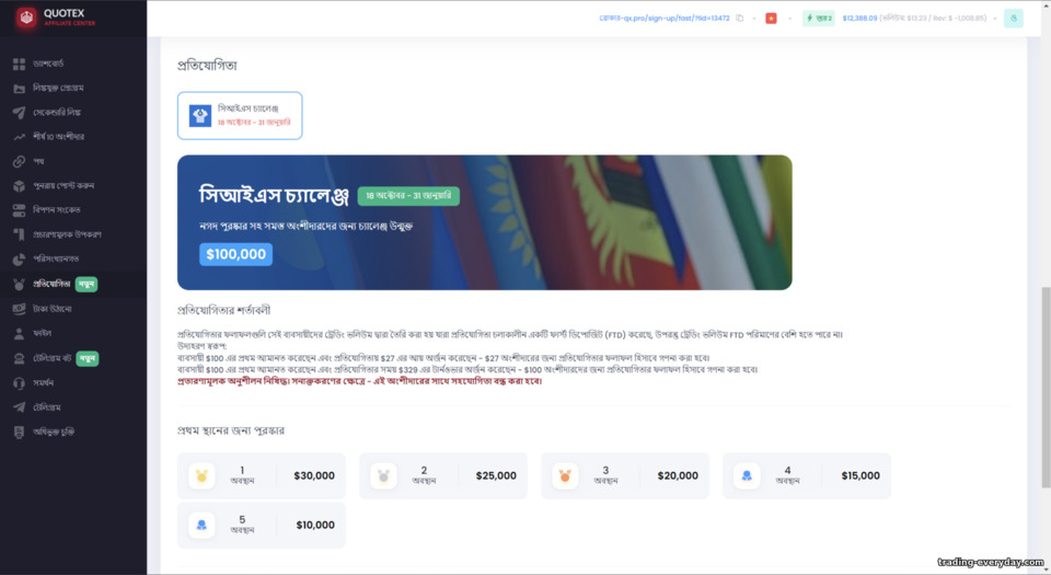 Quotex Partner প্রোগ্রামে প্রতিযোগিতা Quotex Partner প্রোগ্রামে প্রতিযোগিতা
