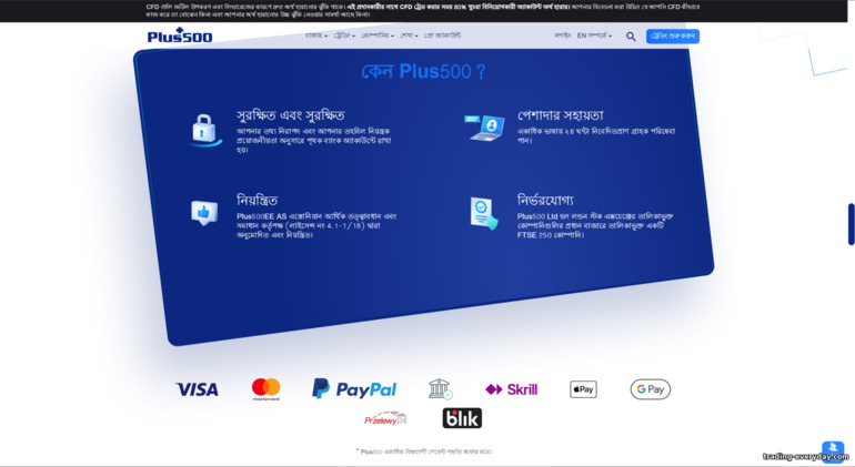 Plus500 আস্থা ও নির্ভরযোগ্যতা