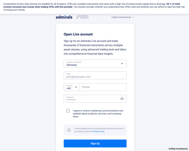 Admirals অ্যাকাউন্ট রেজিস্ট্রেশন Admirals অ্যাকাউন্ট রেজিস্ট্রেশন