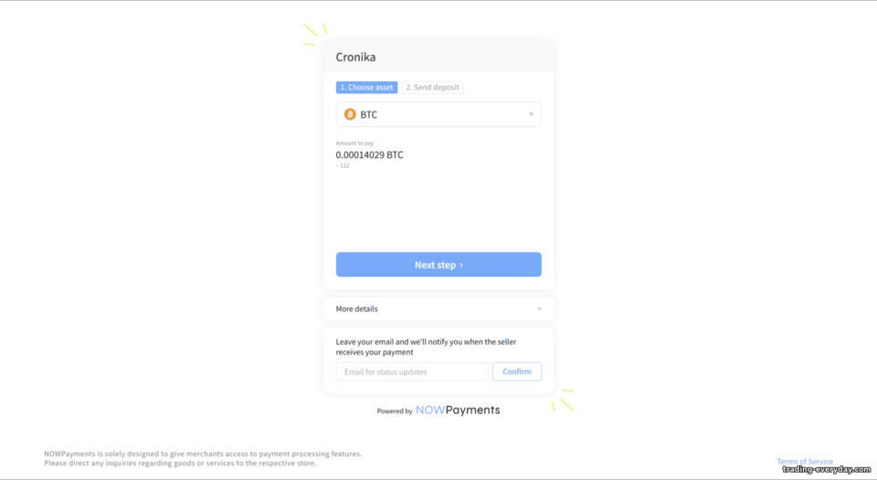 Cronika ক্রিপ্টো ডিপোজিট অপশন