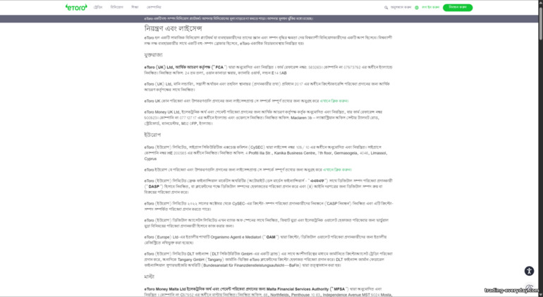 eToro রেগুলেশন ও লাইসেন্স eToro রেগুলেশন ও লাইসেন্স