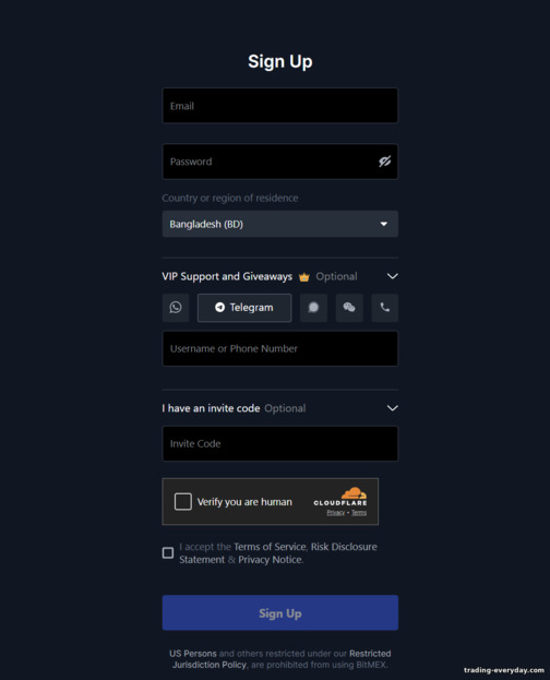 BitMex নিবন্ধন ফর্ম BitMex নিবন্ধন ফর্ম
