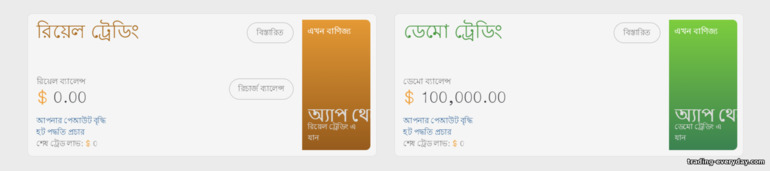 Close Option ডেমো অ্যাকাউন্ট