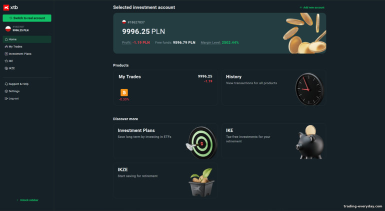 XTB ট্রেডিং অ্যাকাউন্ট XTB ট্রেডিং অ্যাকাউন্ট
