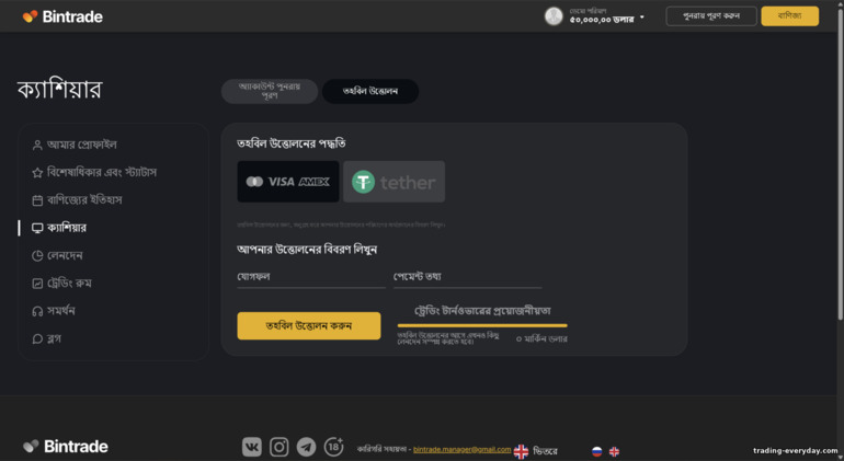 BinTrade উত্তোলন পদ্ধতি BinTrade উত্তোলন পদ্ধতি
