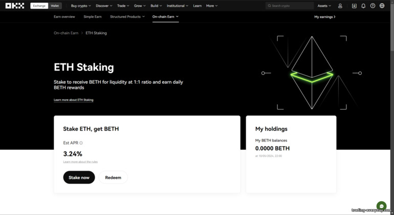 OKX এক্সচেঞ্জে স্টেকিং